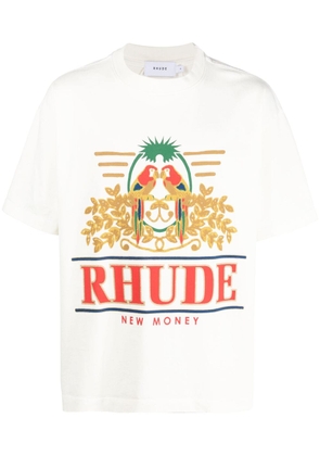 RHUDE logo graphic-print T-shirt - Neutrals