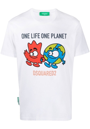 Dsquared2 slogan-print cotton T-shirt - White