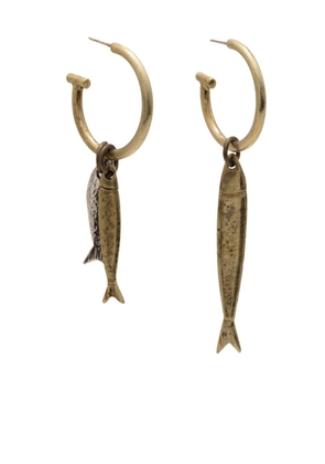 Osklen Sardine pendant hoop earrings - Gold