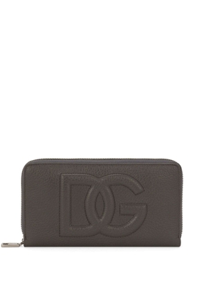 Dolce & Gabbana DG logo zip-around leather wallet - Grey