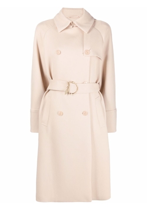 Patrizia Pepe double-breasted belted coat - Neutrals