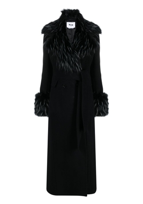 MSGM notched-lapels double-breasted coat - Black