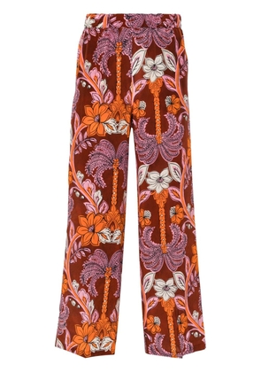 P.A.R.O.S.H. floral-print silk palazzo trousers - Orange