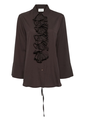 P.A.R.O.S.H. ruffled-detail long-sleeved blouse - Brown