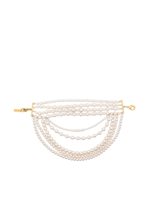 Moschino faux-pearl layered bracelet - White