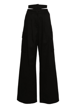 ANDREĀDAMO double-belt cargo trousers - Black