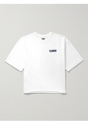 Y,IWO - Cropped Logo-Print Cotton-Jersey T-Shirt - Men - White - S
