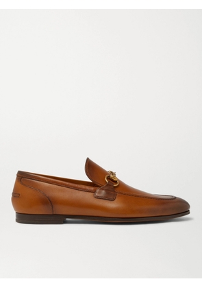 Gucci - Jordaan Horsebit Burnished-Leather Loafers - Men - Brown - UK 6