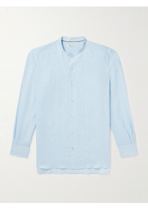 Loro Piana - Arizona Grandad-Collar Linen Shirt - Men - Blue - XS