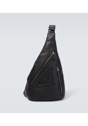 Prada Cross embossed logo leather backpack