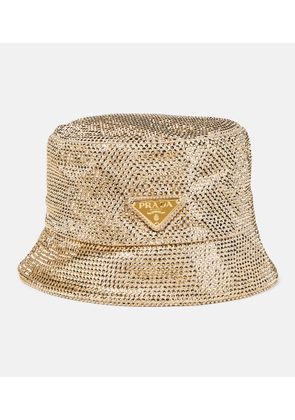 Prada Crystal-embellished satin bucket hat