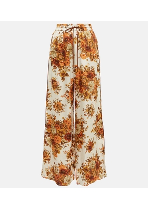 Alémais Derby floral wide-leg silk pants