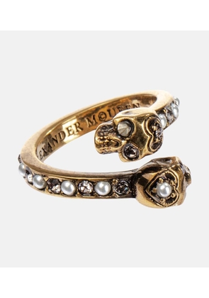 Alexander McQueen Embellished brass ring