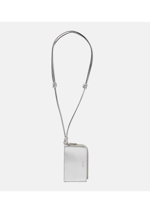 Jil Sander Envelope leather card holder with strap