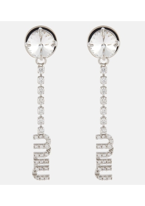 Miu Miu Logo crystal-embellished earrings