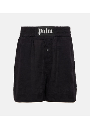 Palm Angels Logo linen boxer shorts