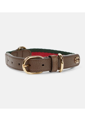 Gucci Web Stripe S/M faux leather dog collar
