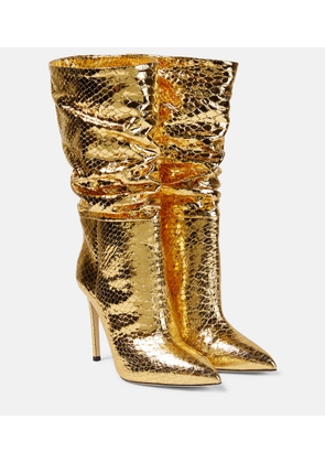Paris Texas Slouchy metallic leather boots