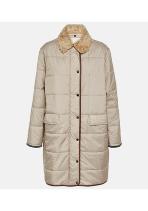 Brunello Cucinelli Quilted shearling-trimmed puffer coat