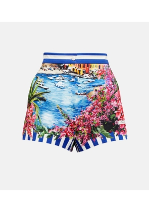 Dolce&Gabbana Portofino high-rise printed cotton shorts