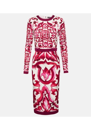 Dolce&Gabbana Printed silk-blend midi dress