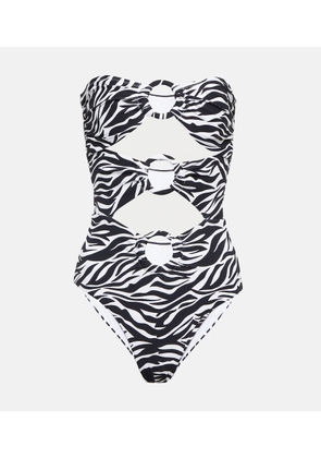 Alexandra Miro Anya zebra-print cutout swimsuit