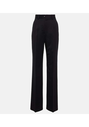 Dolce&Gabbana High-rise wool-blend wide pants
