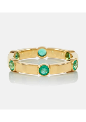Ileana Makri Stepping Stone 18kt yellow gold ring with emeralds