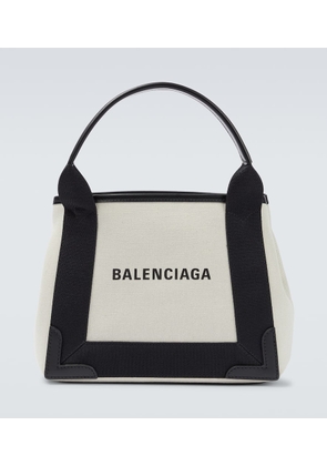 Balenciaga Cabas leather-trimmed canvas tote bag