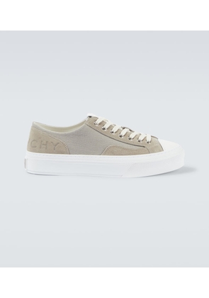 Givenchy City suede-trimmed canvas sneakers