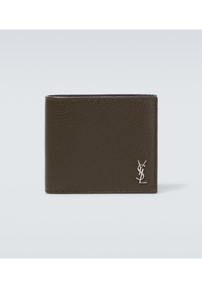Saint Laurent Logo plaque leather wallet