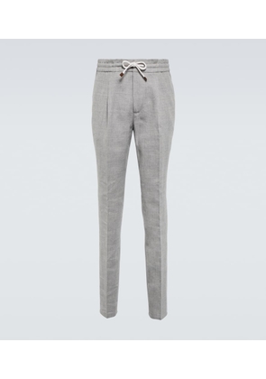 Brunello Cucinelli Tapered linen and wool pants
