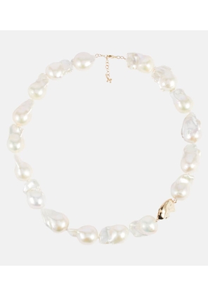 Mateo Baroque pearl 14kt gold necklace with diamonds