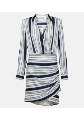 Veronica Beard Kadie striped silk-blend charmeuse mini dress