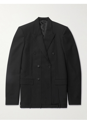 Balenciaga - Oversized Double-Breasted Wool-Twill Blazer - Men - Black - S