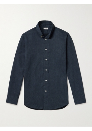 De Petrillo - Brushed Cotton-Twill Shirt - Men - Blue - IT 46