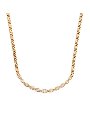 Shay Yellow Gold And Diamond Marquise Bezel Necklace