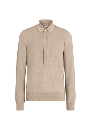 Zegna Cotton-Silk Polo Sweater