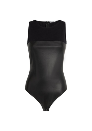 Wolford Faux Leather String Bodysuit