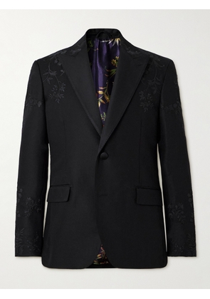 Etro - Embellished Wool and Mohair-Blend Tuxedo Jacket - Men - Black - IT 46
