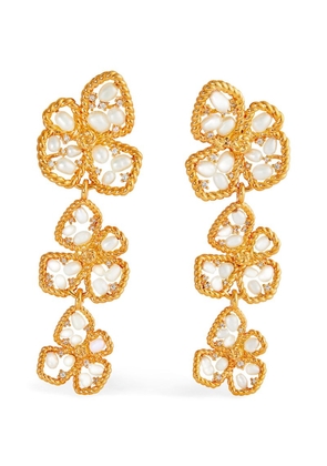 Zimmermann Gold-Plated Brass And Pearl Bloom Earrings