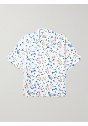 Marni - Convertible-Collar Printed Cotton-Poplin Shirt - Men - White - IT 44