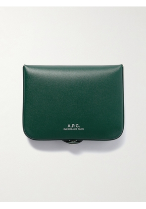 A.P.C. - Josh Logo-Detailed Leather Wallet - Men - Green