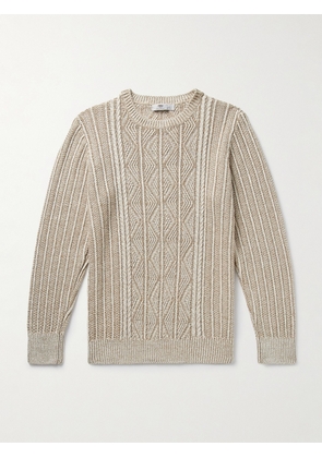 Inis Meáin - Aran Cable-Knit Linen Sweater - Men - Neutrals - XS