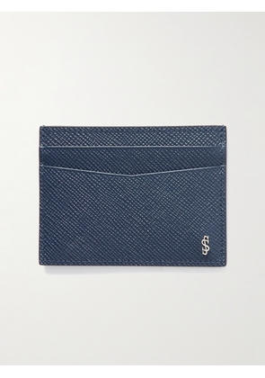 Serapian - Evoluzione Logo-Appliquéd Full-Grain Leather Cardholder - Men - Blue