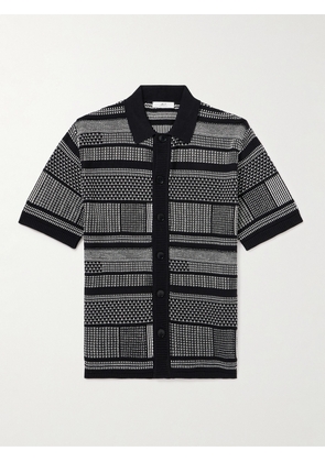 Mr P. - Striped Knitted Organic Cotton Shirt - Men - Black - XS