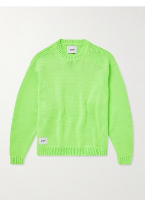 WTAPS - Logo-Appliquéd Jacquard-Knit Sweater - Men - Green - L