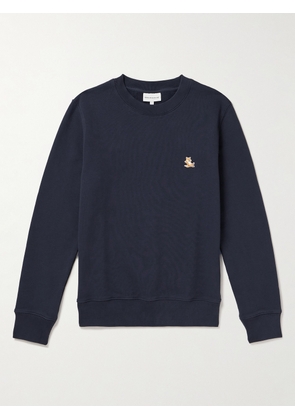 Maison Kitsuné - Chillax Fox Logo-Appliquéd Cotton-Jersey Sweatshirt - Men - Blue - XS