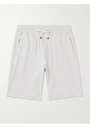 Brunello Cucinelli - Straight-Leg Cotton-Blend Jersey Drawstring Shorts - Men - Gray - XS