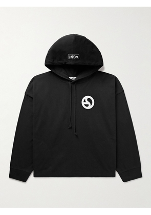 Acne Studios - Fester H U Logo-Print Cotton-Jersey Hoodie - Men - Black - XS